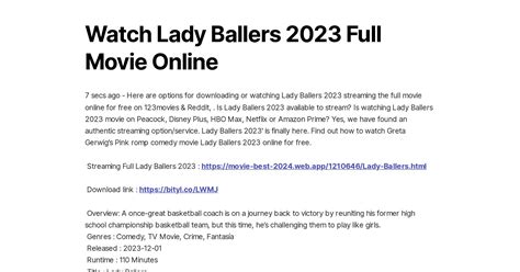 Watch Lady Ballers (2023) full HD Free .